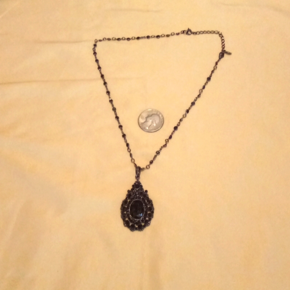 Onyx and gunmetal necklace